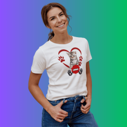 Polera Mascota Gato Corazón