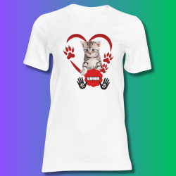 Polera Mascota Gato Corazón