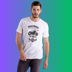 Polera Nostalgia Harley Logo Moto