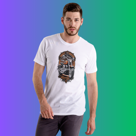 Polera Nostalgia Harley Logo Moto café