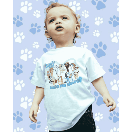 Polera Bluey Amigos por Siempre – Estilo Único para los Peques Fans de la Serie INKFUSION