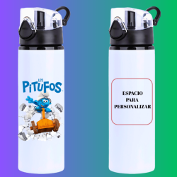 Botella de Aluminio 750 ml  con Tapa Click con Seguro| Tapa Click Antiderrame y Diseño Compacto