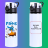 Botella de Aluminio 750 ml  con Tapa Click con Seguro| Tapa Click Antiderrame y Diseño Compacto